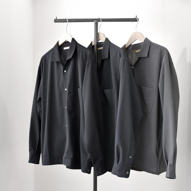 LAMOND(ラモンド)Open Collar Shari Shirts